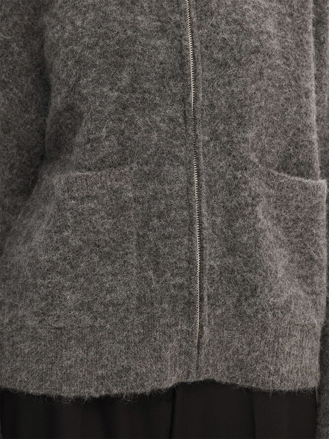 SLFSIA RAS LS ALPACA BLEND KNIT ZIPPER CARDIGAN