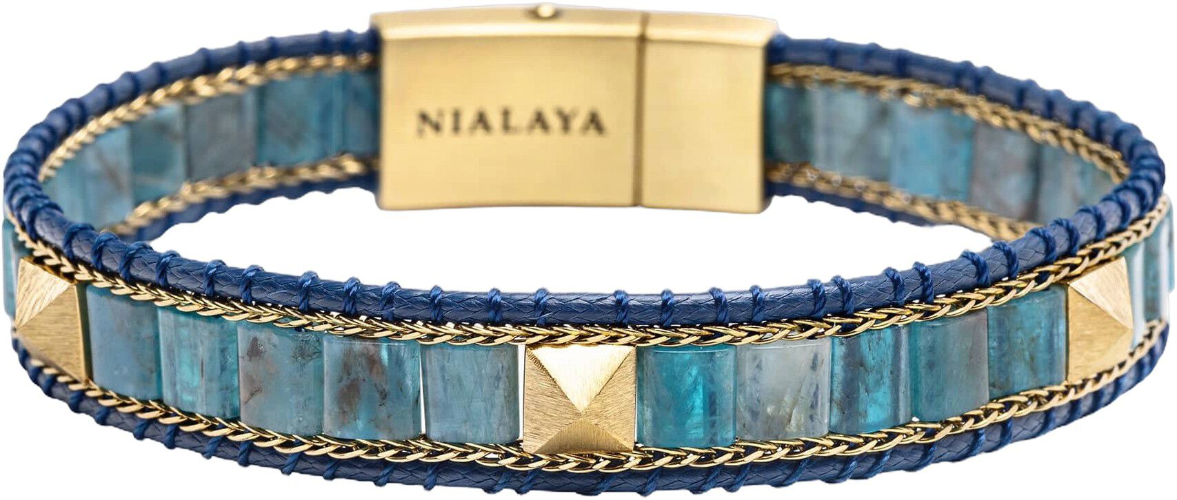 Blue Apatite Stud Bracelet