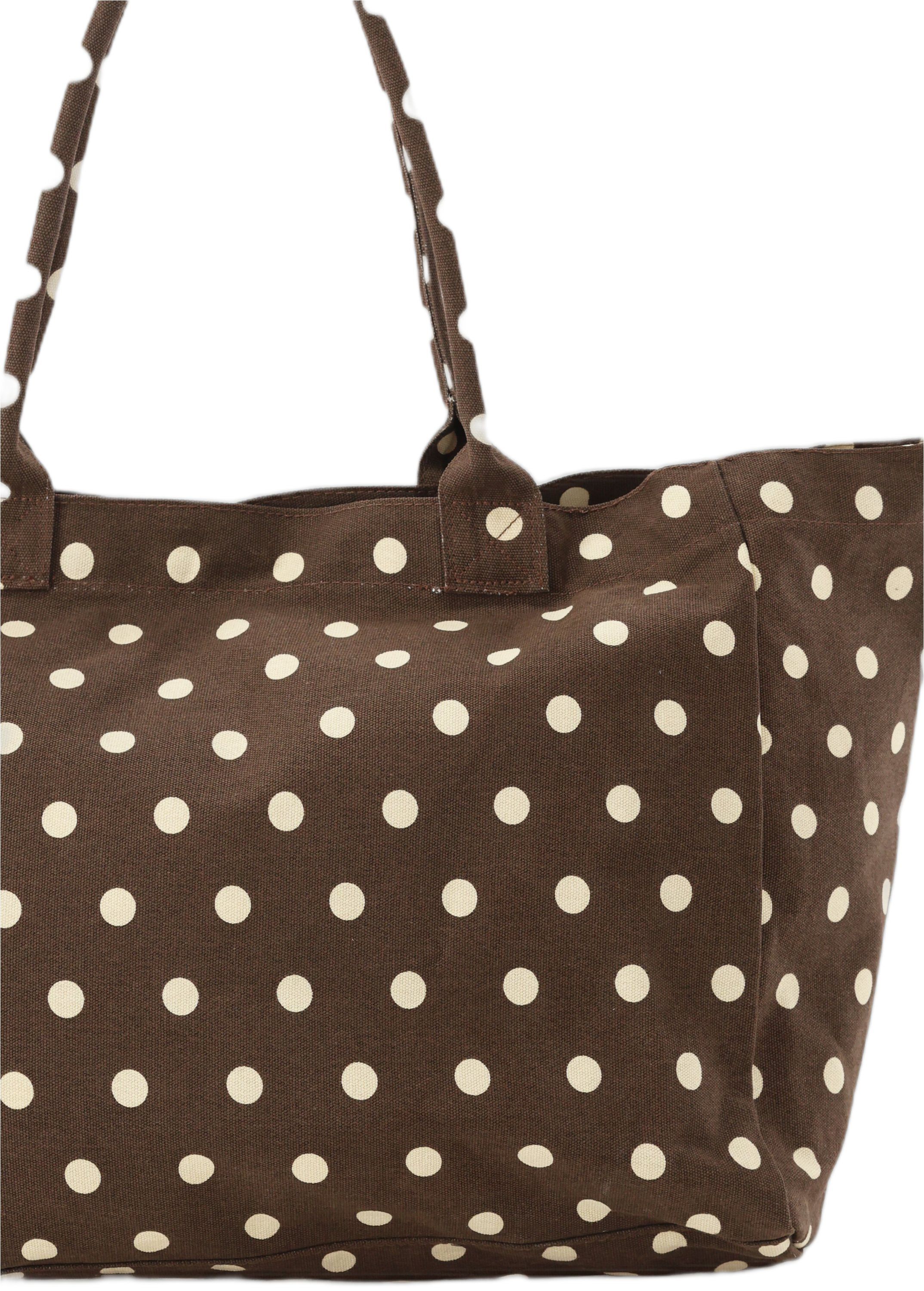 Shopper polka brown beige
