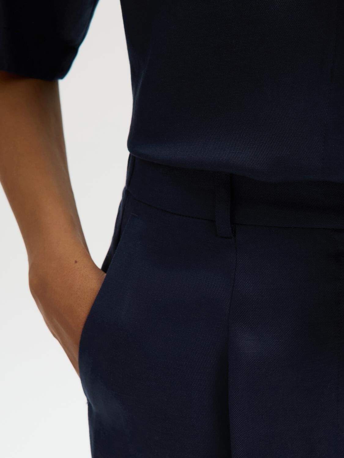 SLFLYRA HW WIDE LINEN BLEND PANT NO