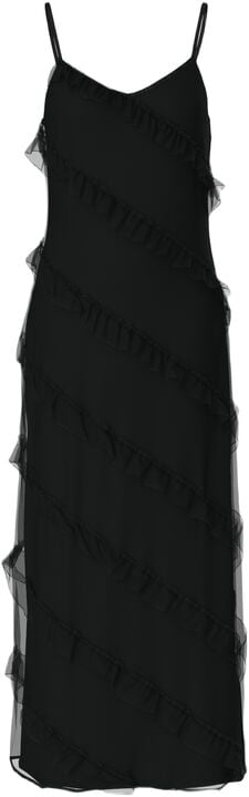 PCTWIRL FRILL MAXI STRAP DRESS WVN