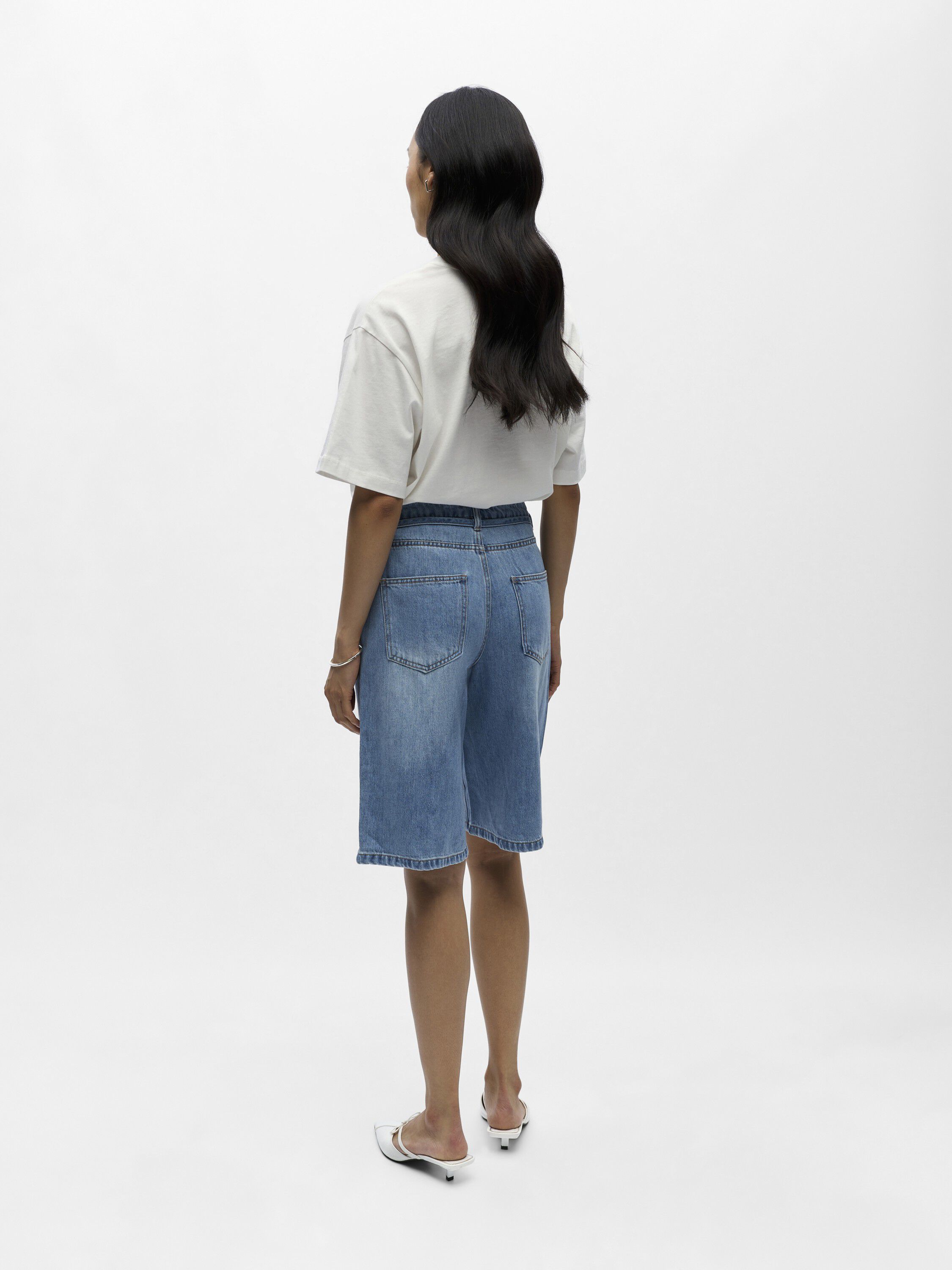 OBJROSIE MW LO DENIM LONG SHORTS NO