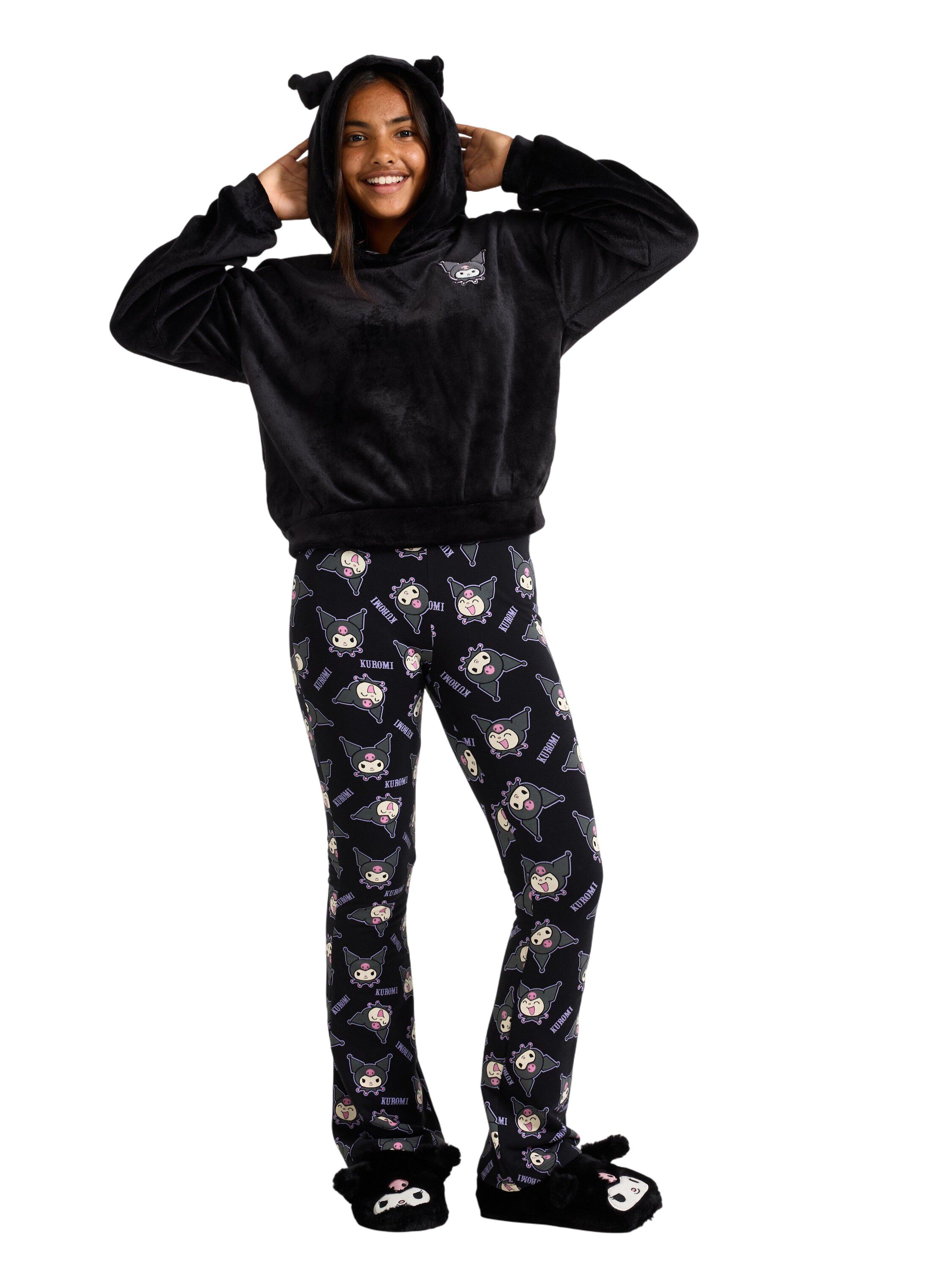 Leggings i mjuk bomullstrik&aring; med ut