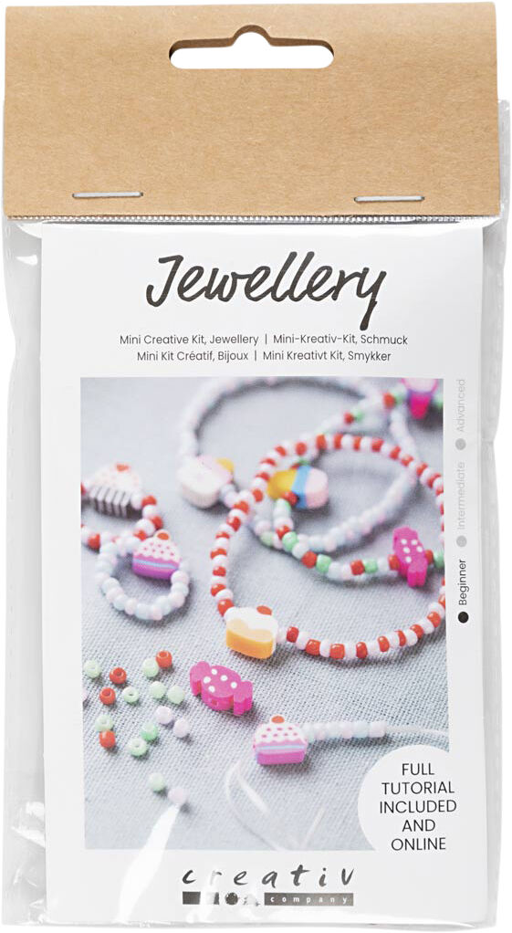 Mini DIY Kit Smykker, Elastikarmb&aring;nd og ring