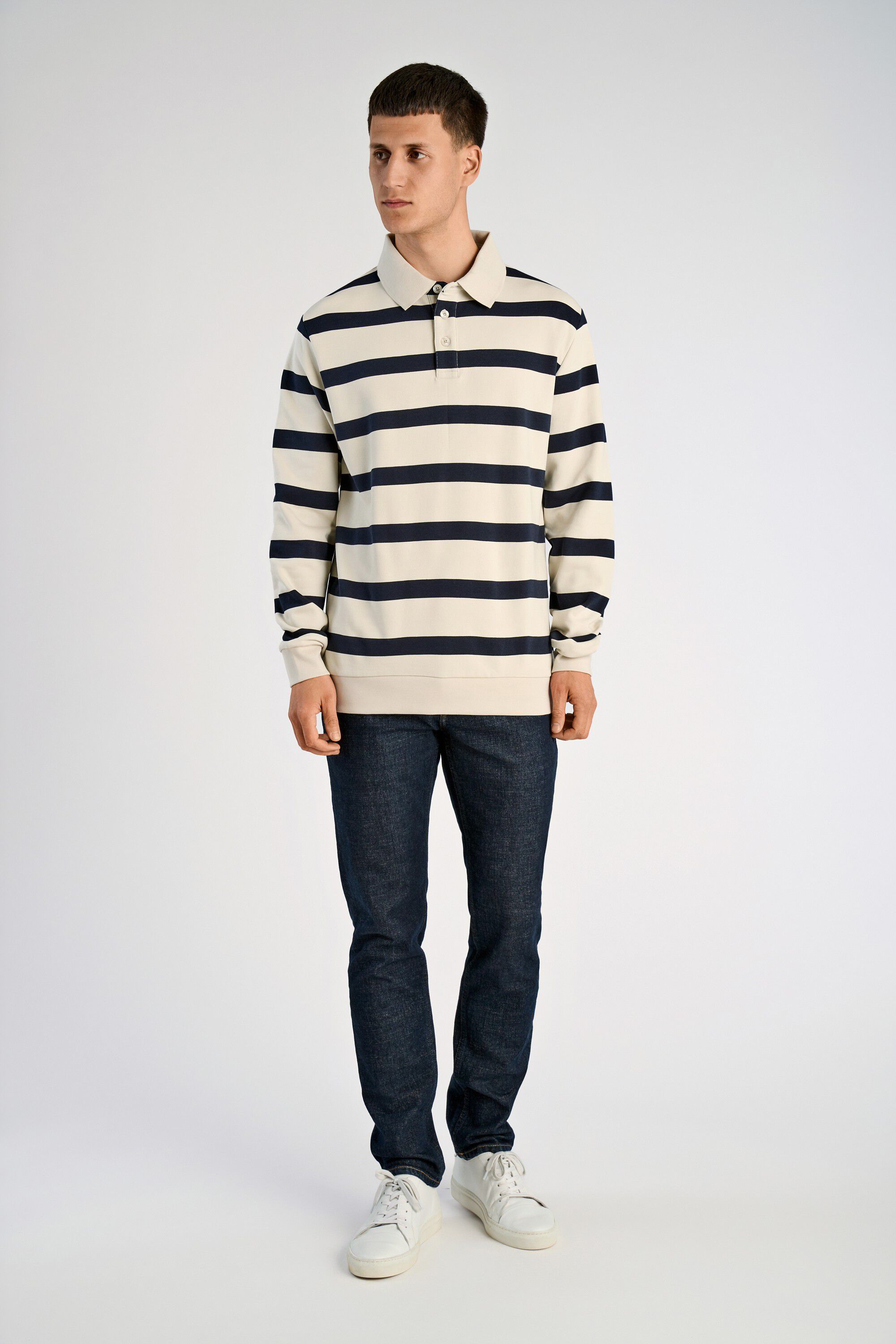 Striped polo sweatshirt L/S