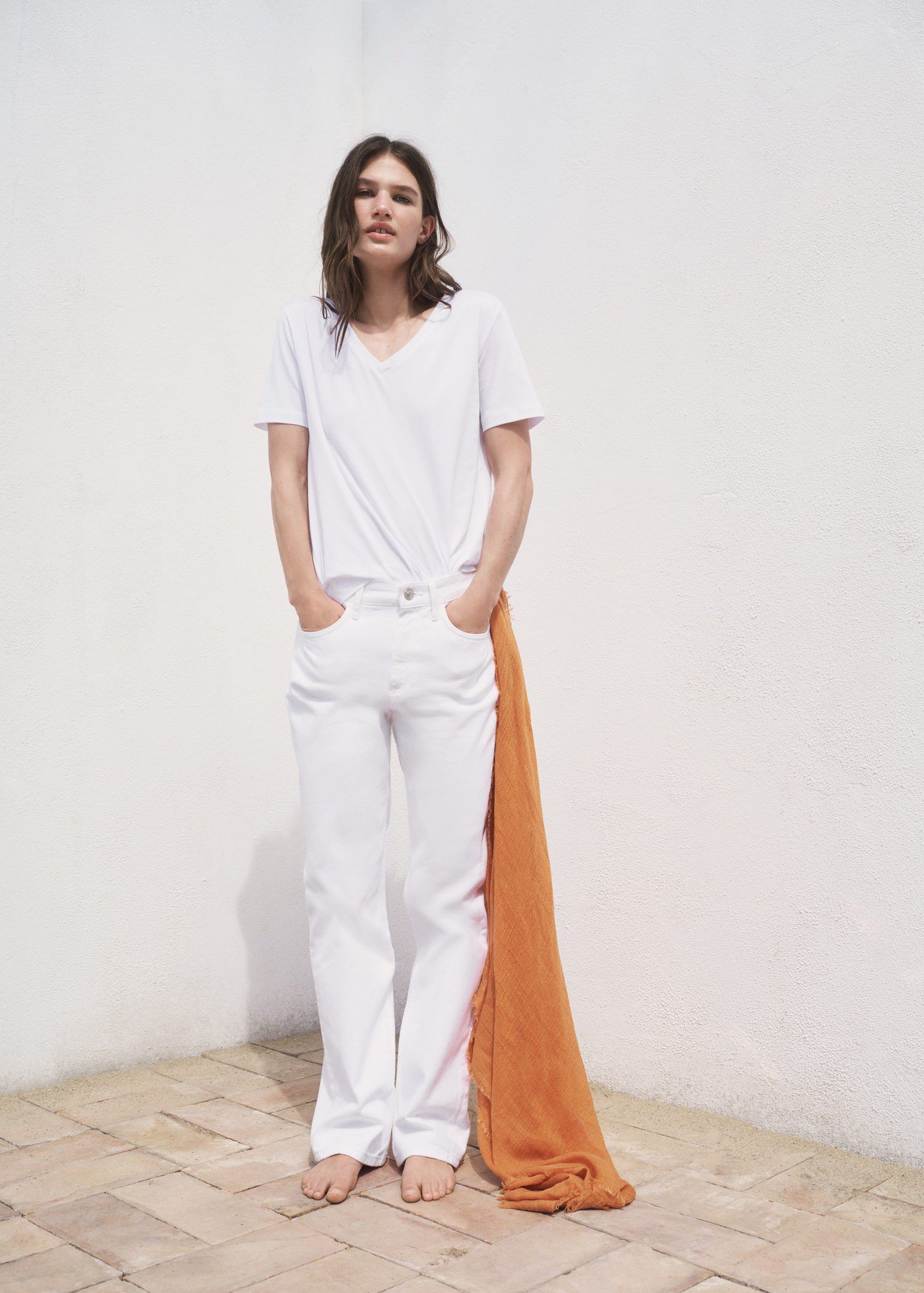 V-neck cotton T-shirt