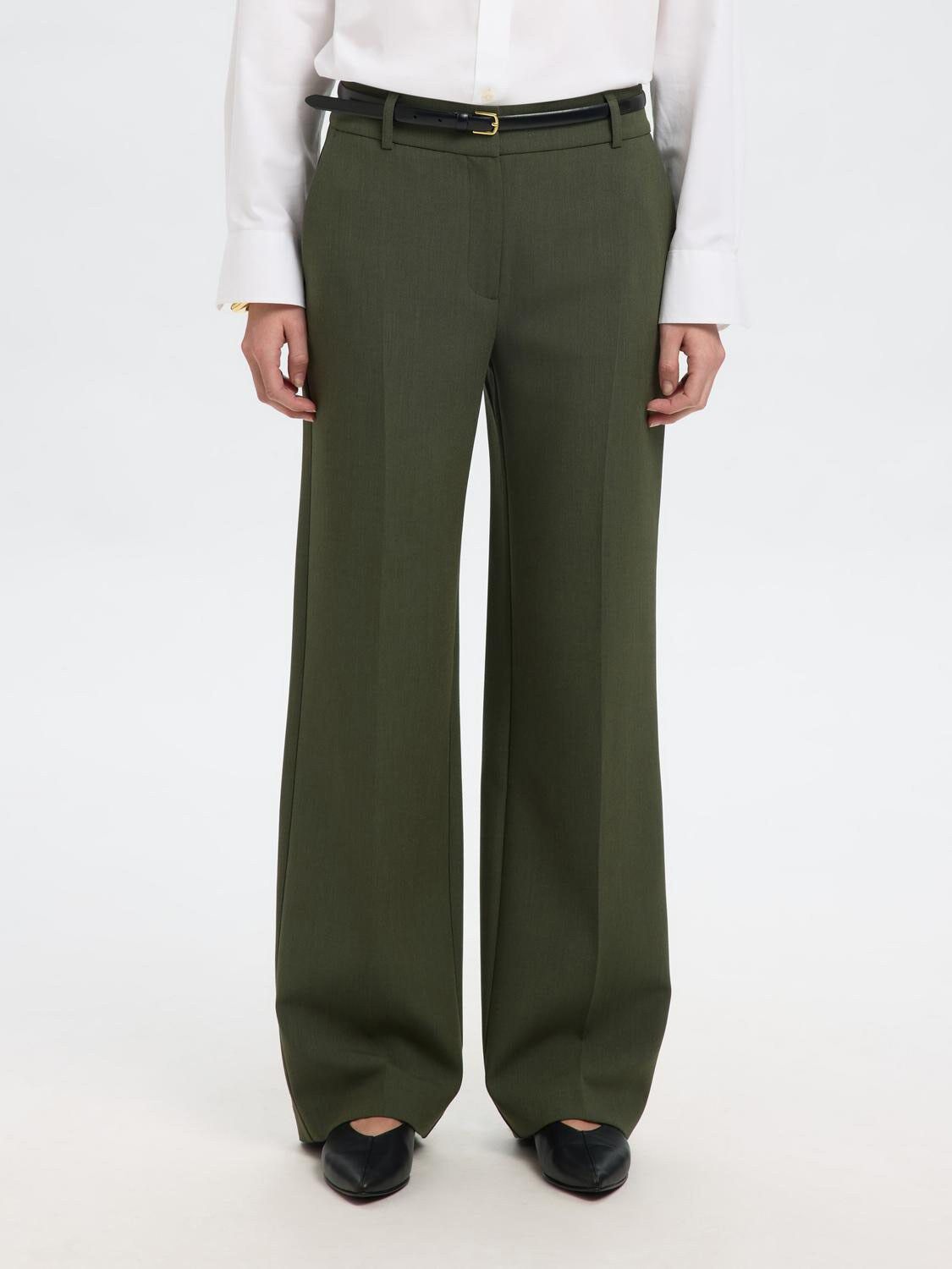 SLFRITA MW WIDE PANT MEL NOOS