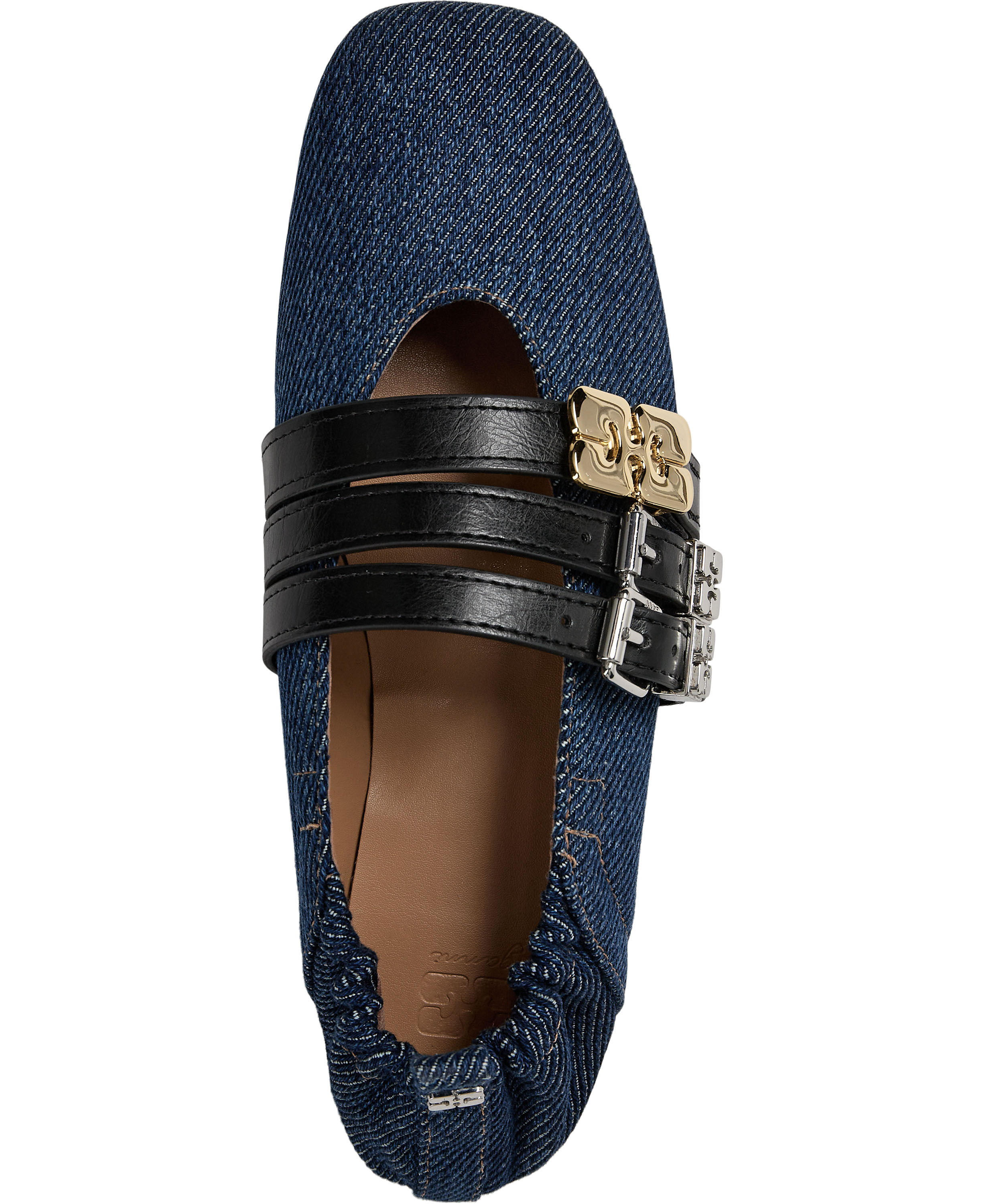 Sue Triple Ballerina Denim Fringed
