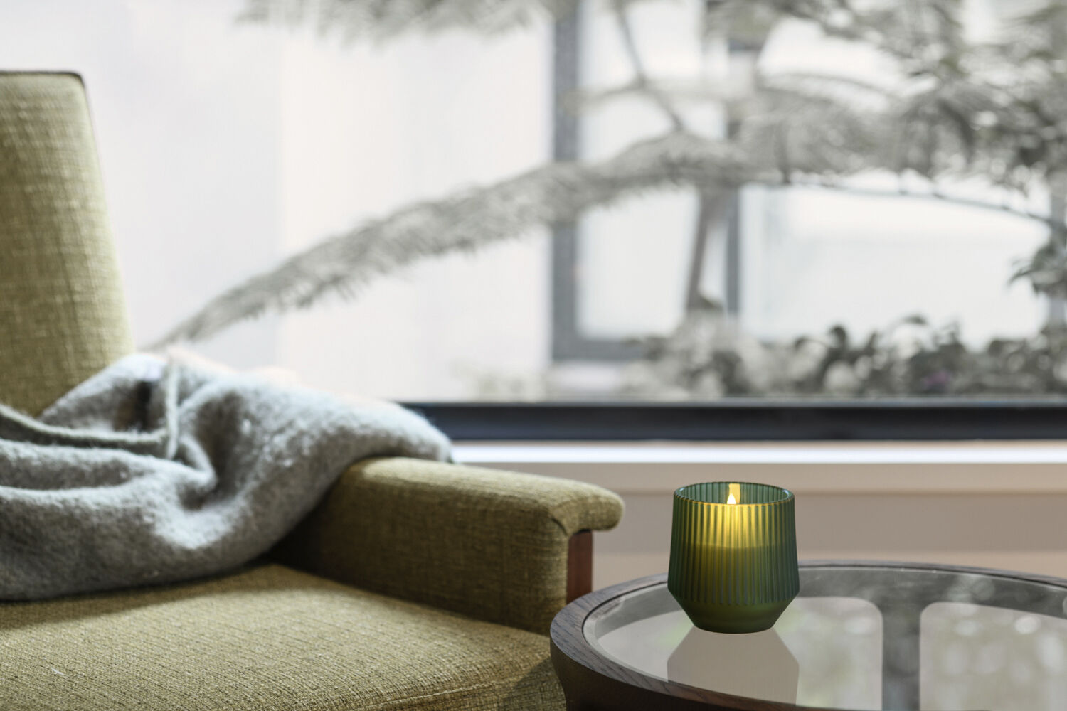 Scented wax glass candle, Serenity, Green, 8,5x9,5 cm *