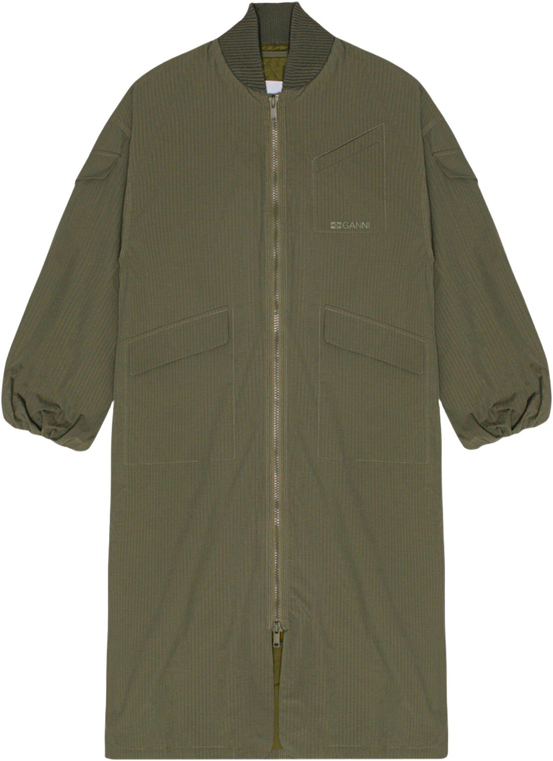 Tech Seersucker Oversized Shell Coa