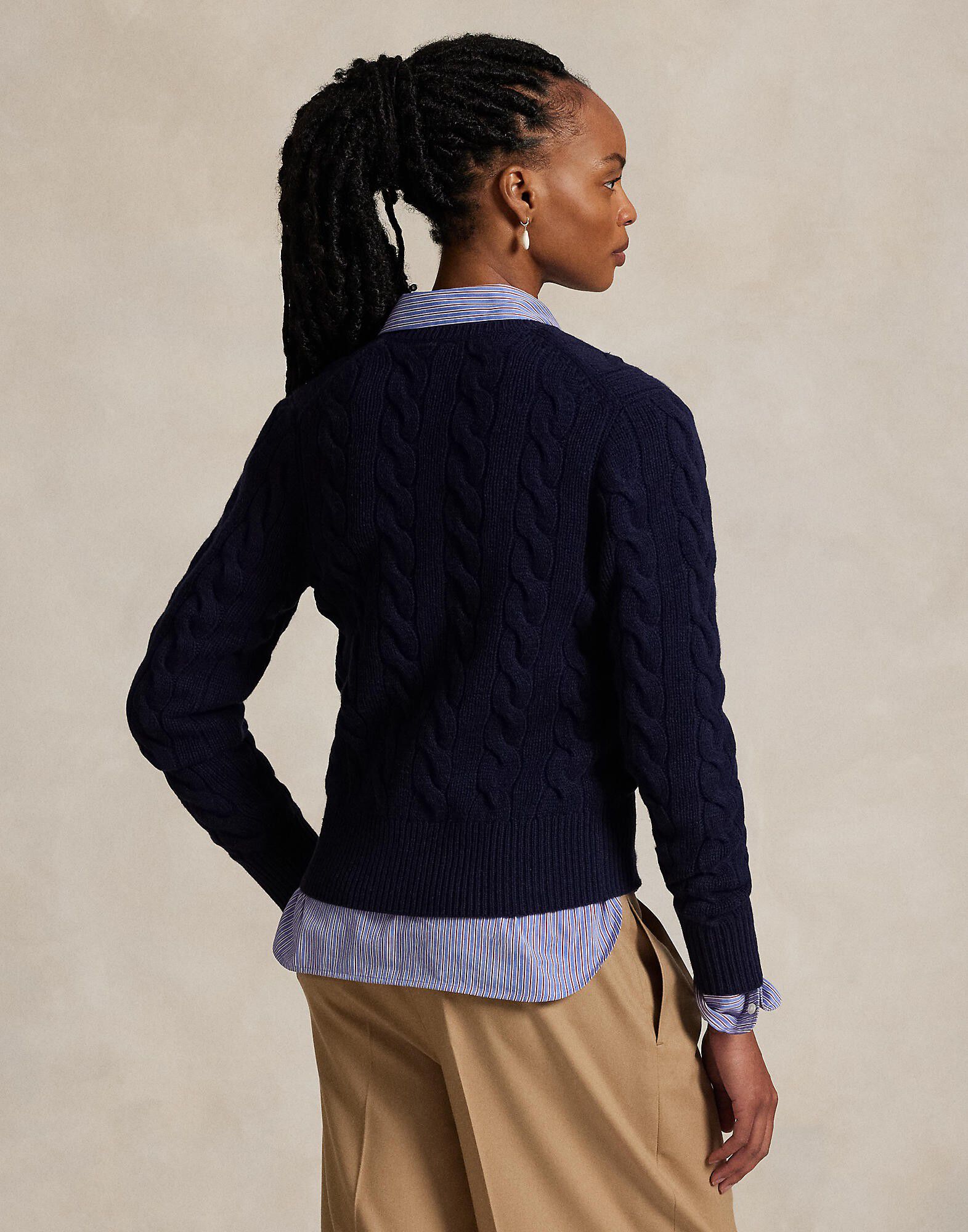 Cable-Knit Wool-Cashmere Cardigan