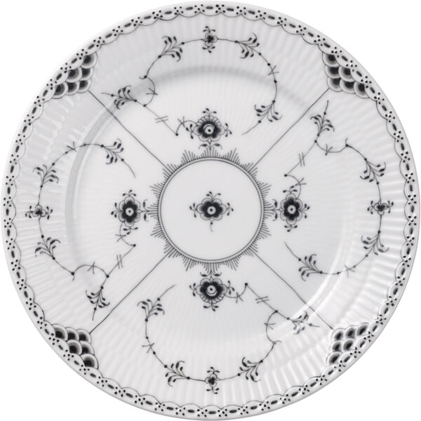 Sort Musselmalet Halvblonde Tallerken 19 cm