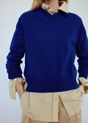 V-neck knit sweater