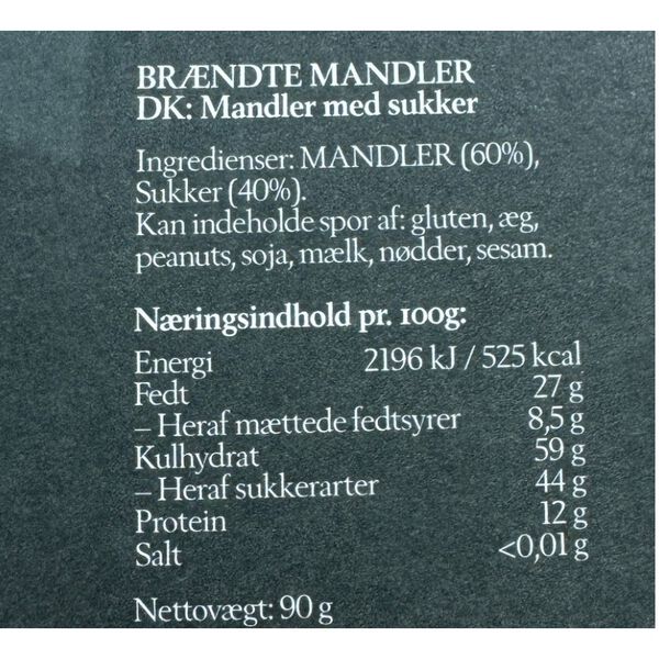 Kræmmerhus, Brændte Mandler 90g