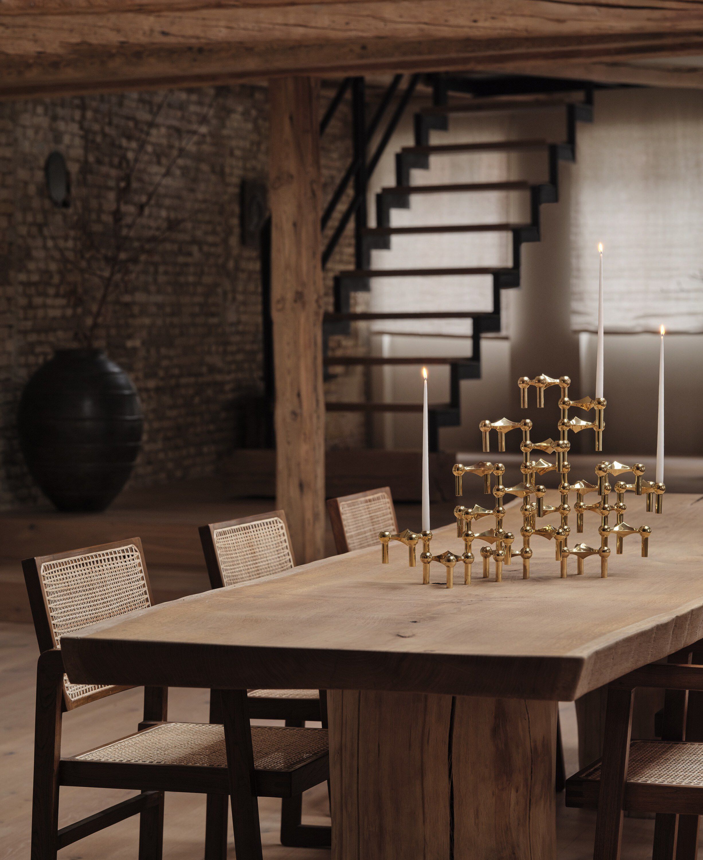 STOFF Nagel&reg; 3-pak lysestage messing