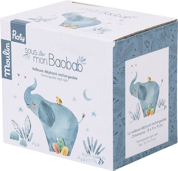Moulin Roty - Vågelampe - Elefant USB opladelig