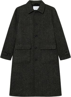 Maximilian Herringbone Wool Coat