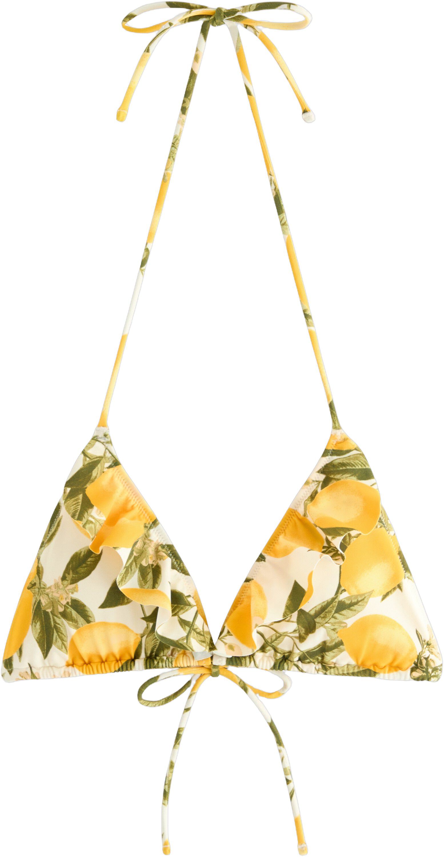 Triangle bikini bra with flounce, r