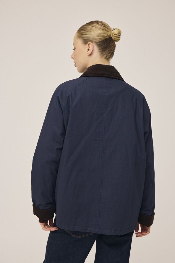 Emmy 4 Check kort jakke med fløjl kanter - GRS