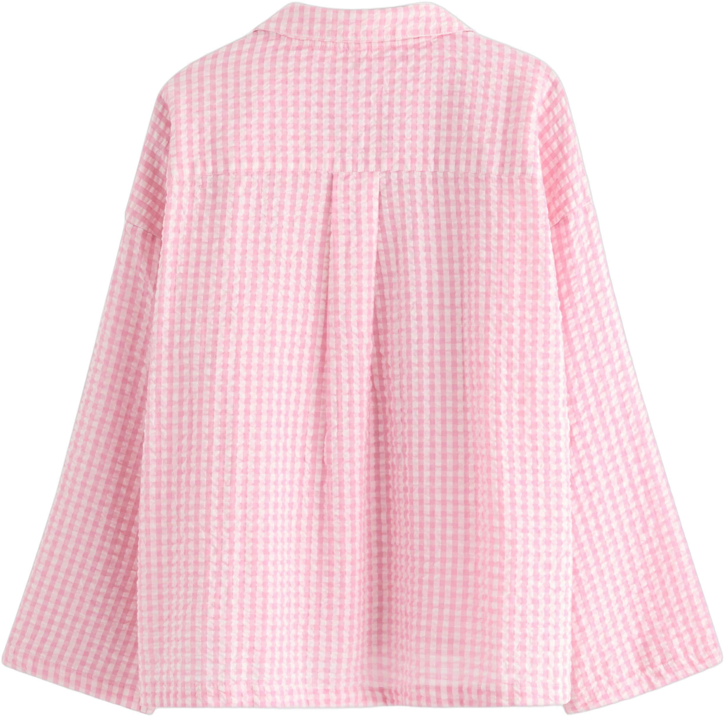 Pyjamasskjorte i seersucker med lan