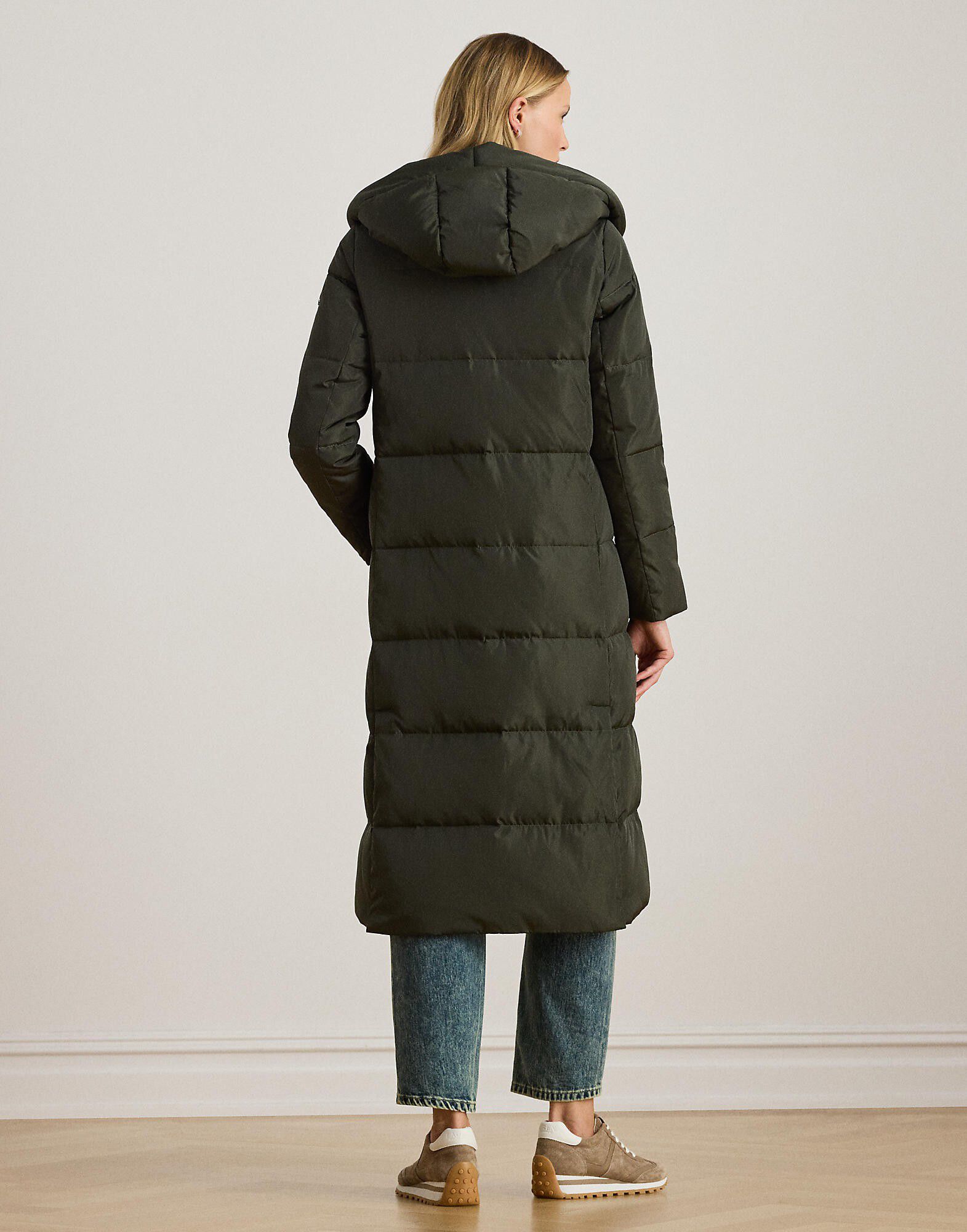 Hooded Channel-Quilted Down Puffer Coat