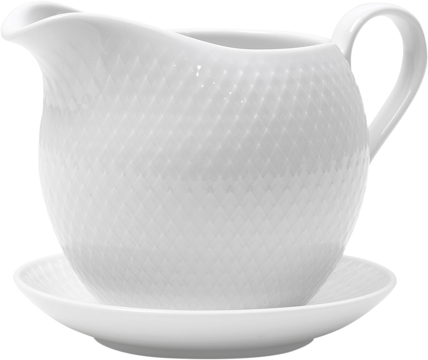 Rhombe Saucekande 67 cl hvid porcel&aelig;n