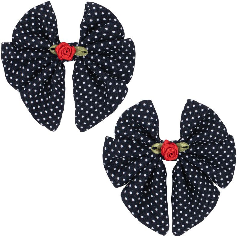 2 PACK ROSE ROUGE BOW HAIR CLIP