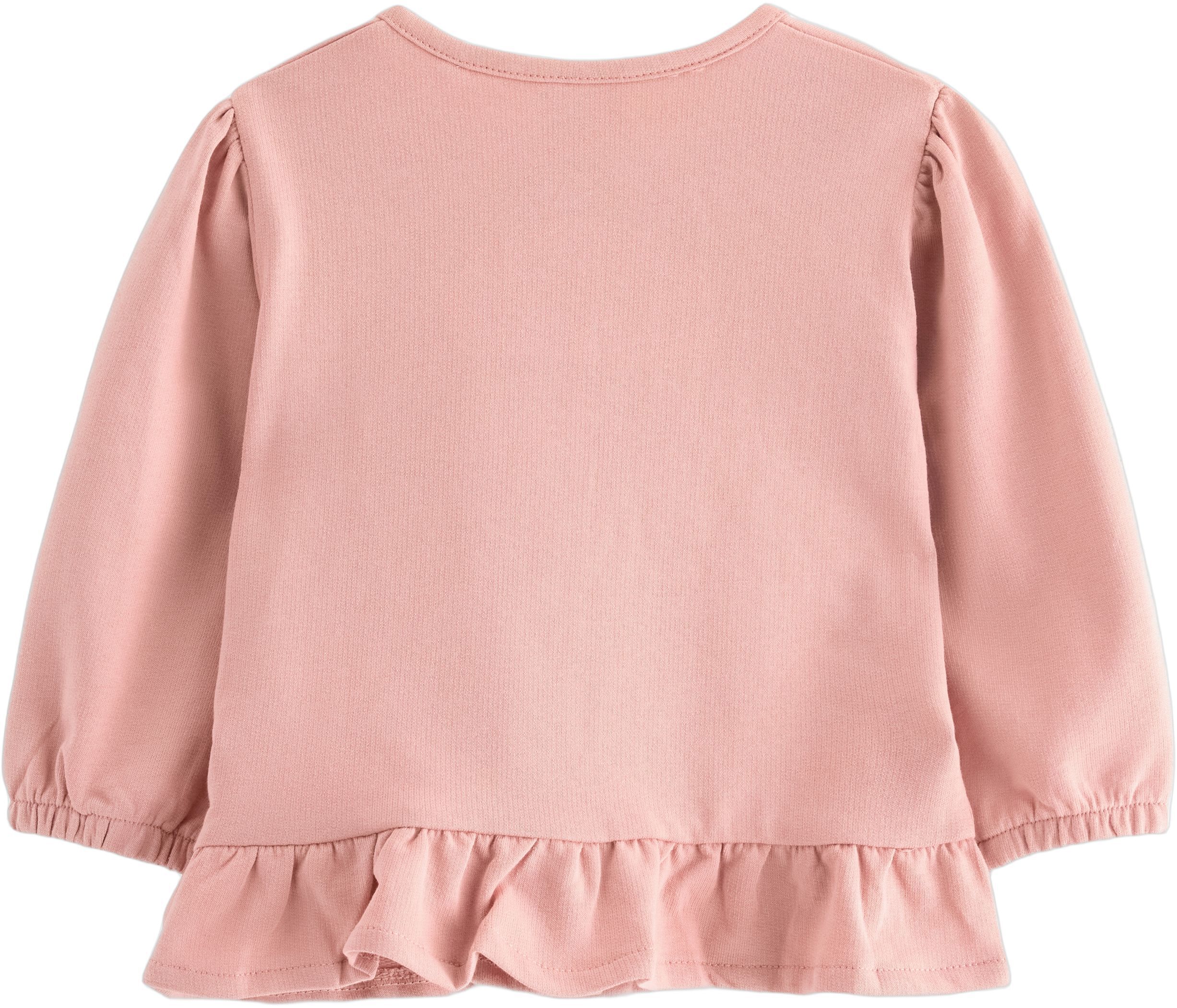 Myk cardigan i bomull med volangdet