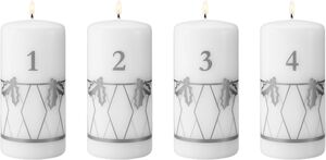 CC 2026 ADVENT CANDLE 4 PCS SILVER PRINT