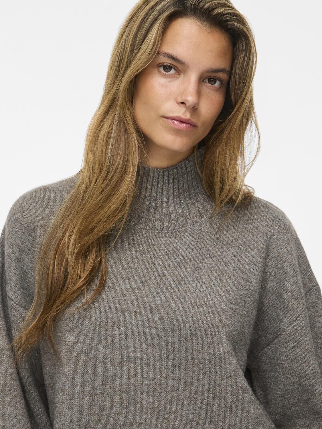 Visia L/S High Neck Knit Pullover-Noos