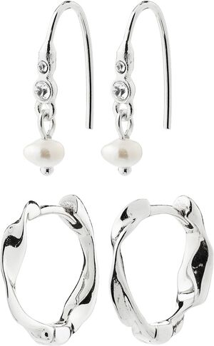 MORIN earrings 2-in-1 set, silver-plated