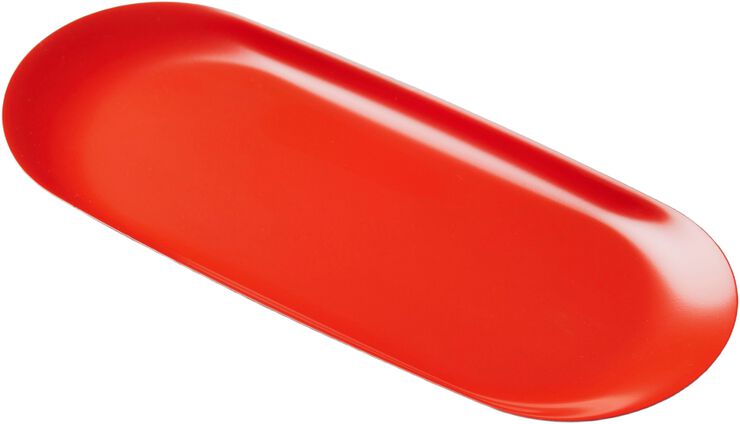 Metal bakke, rød, 23,0 cm x 9,5 cm x 1,0 cm