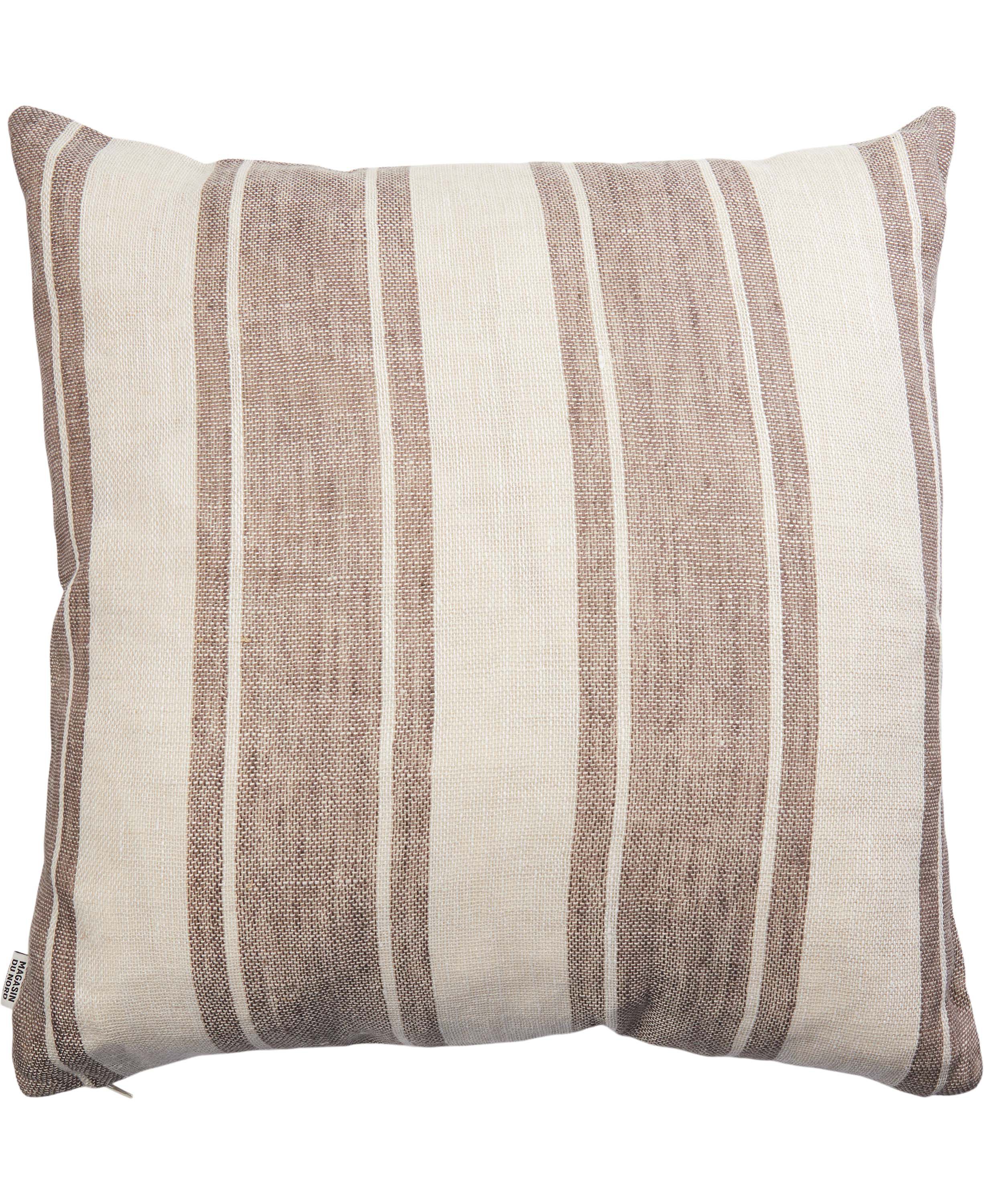 STRIPE/TAUPE, PYNTEPUDE 48x48 CM