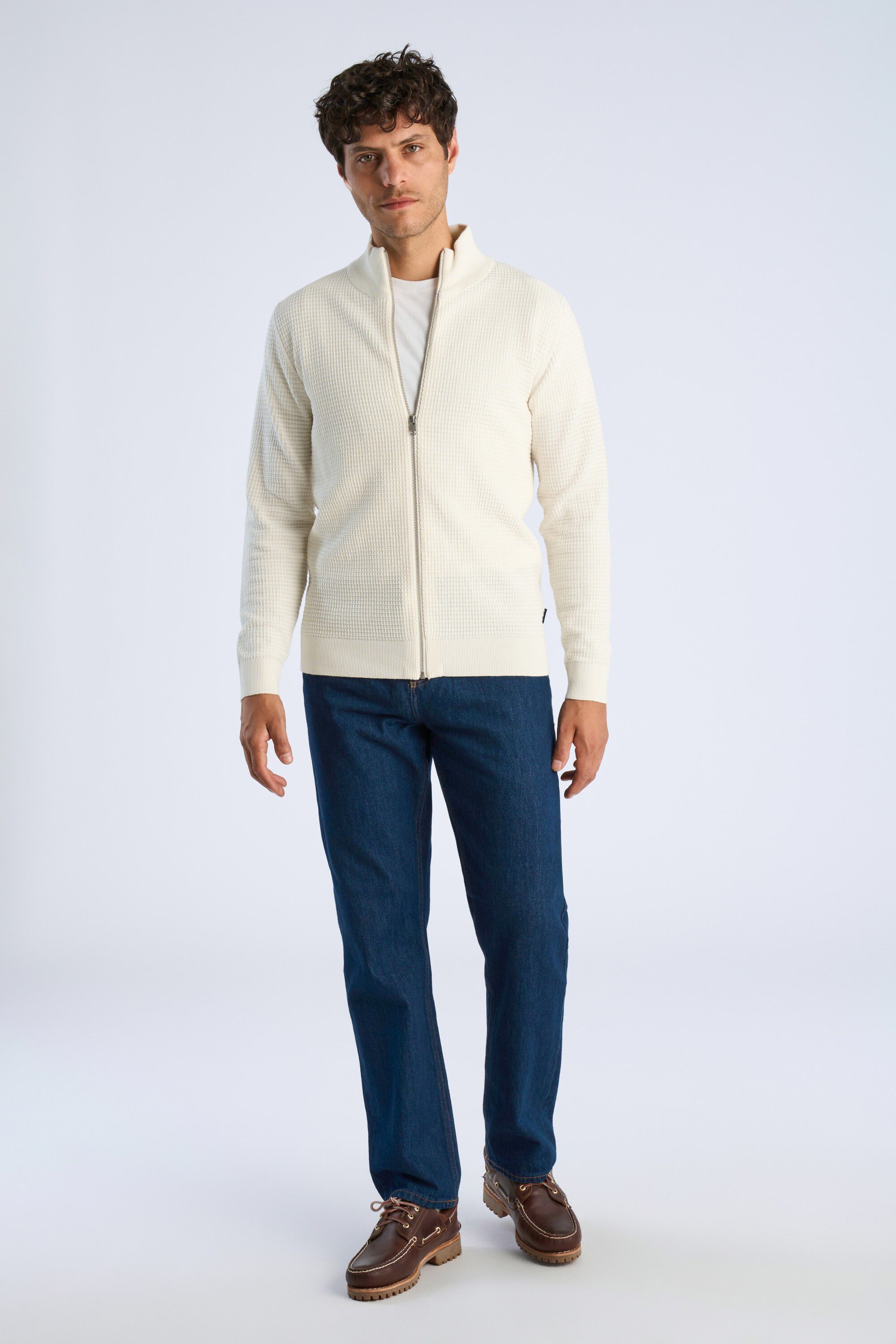 Knitted zip cardigan
