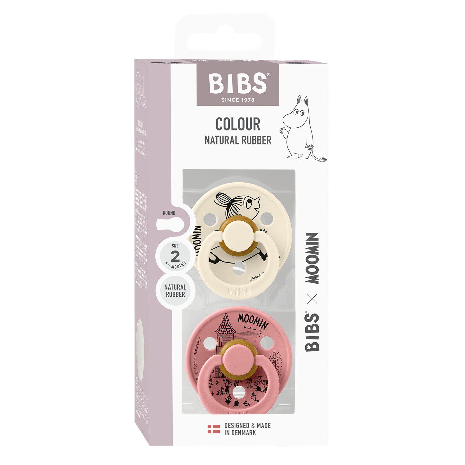BIBS x Moomins Pacifier Colour Little My 2 PACK Latex Size 2