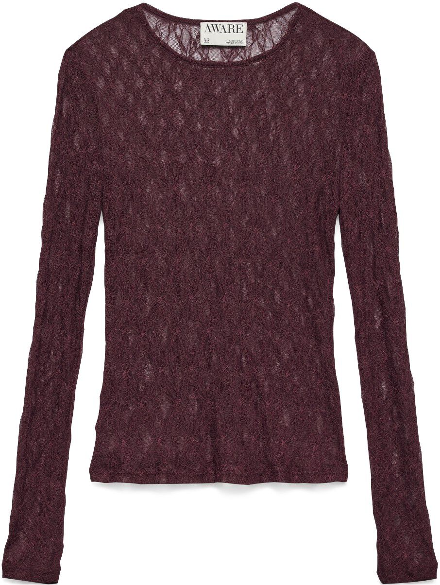 AWTESSY LS O-NECK LACE TOP NOOS