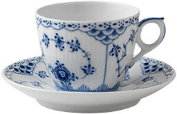 Musselmalet Halvblonde kop med underkop