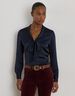 Satin Charmeuse Tie-Neck Blouse