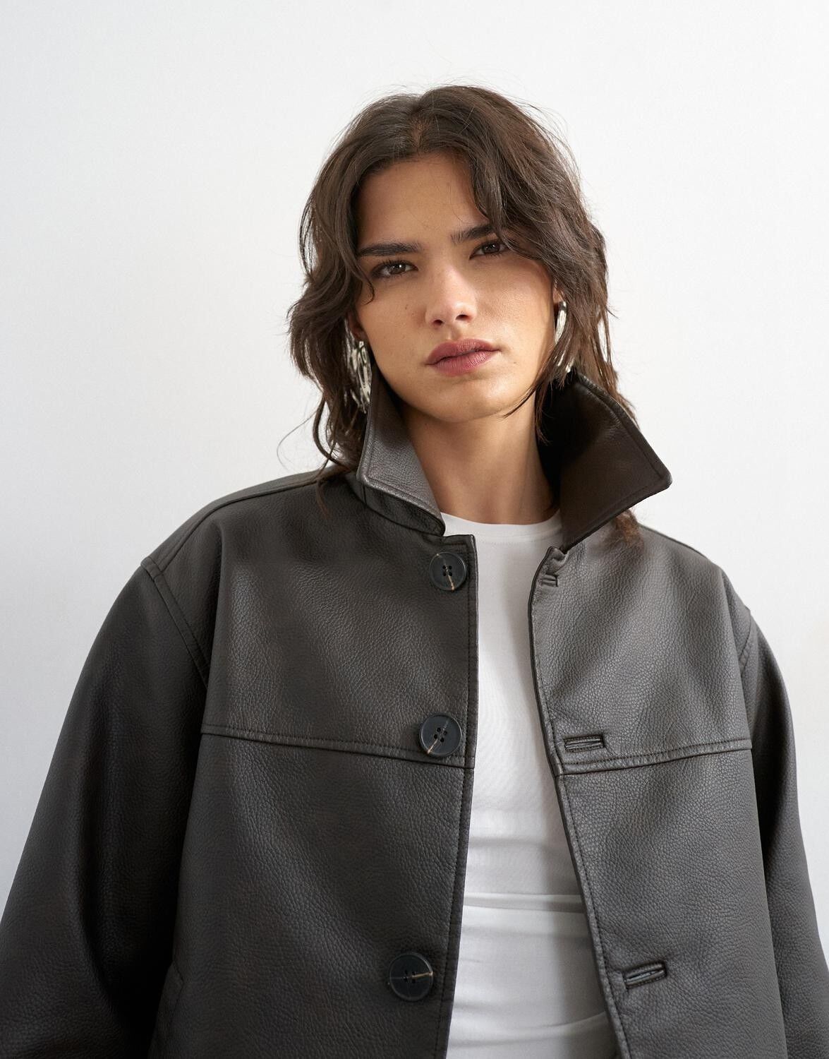 Tsthit Cropped Coated Jacket Otw