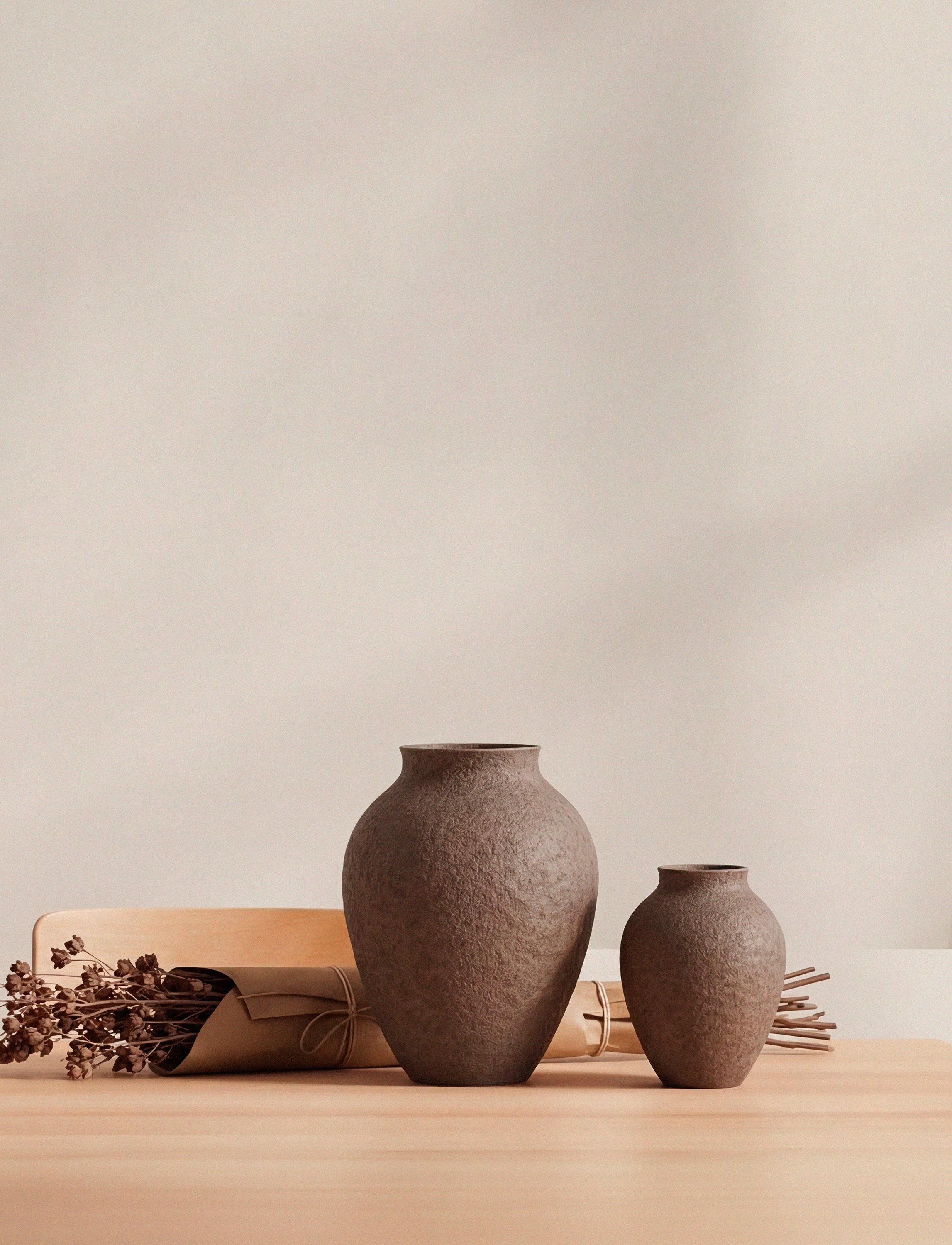 Knabstrup vase H 20 cm bark