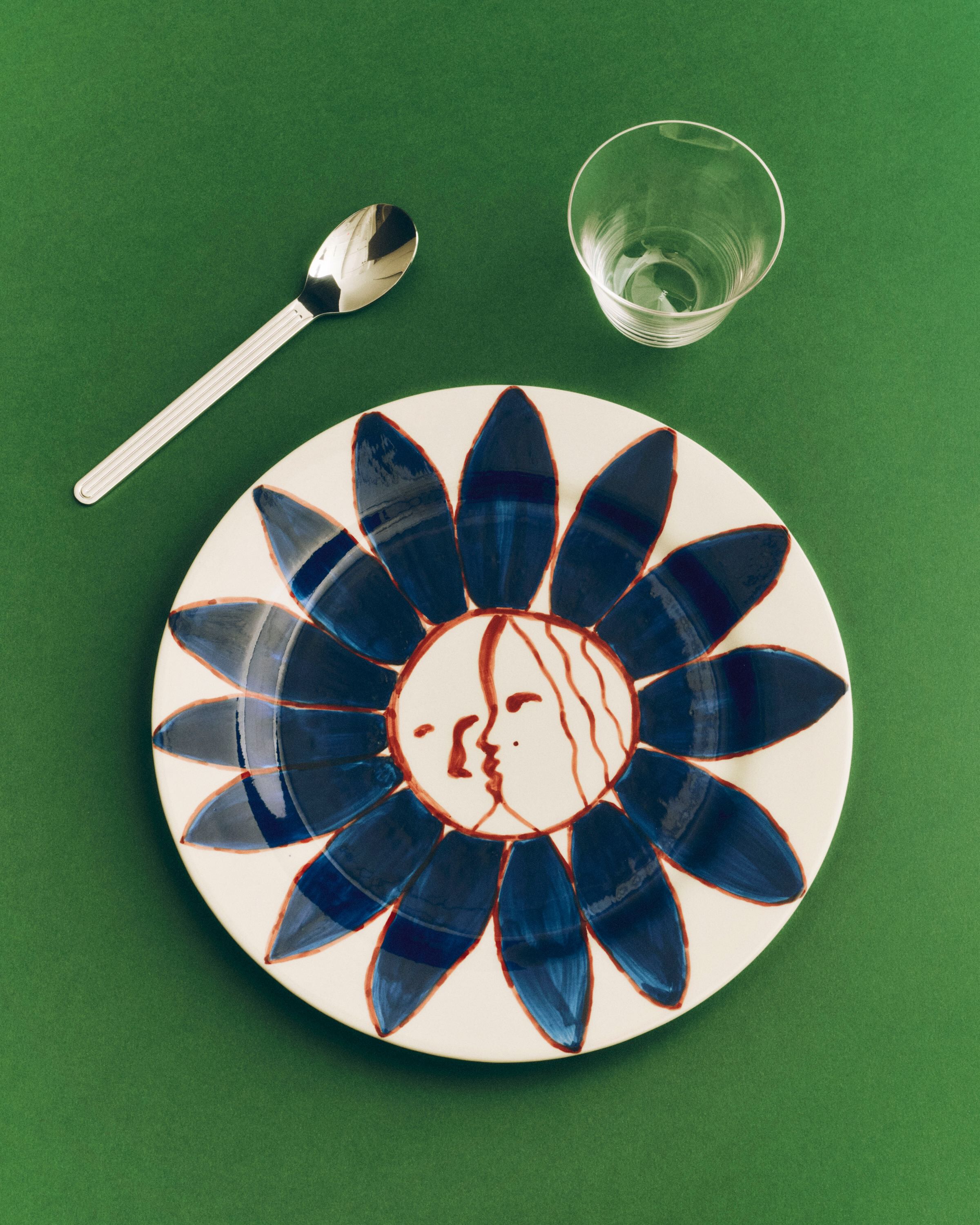 La Pittura Plate - &Oslash;28,5 - Deep blue flower