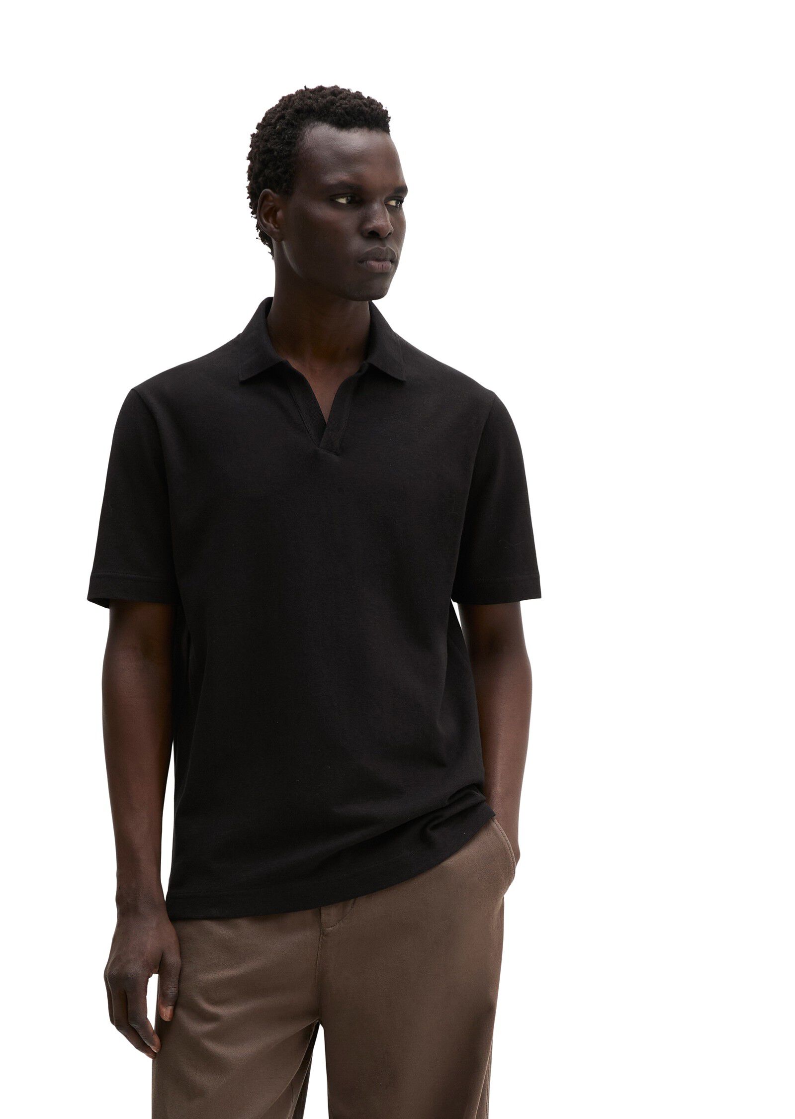 Poloshirt, short sleeve, ribbed cam