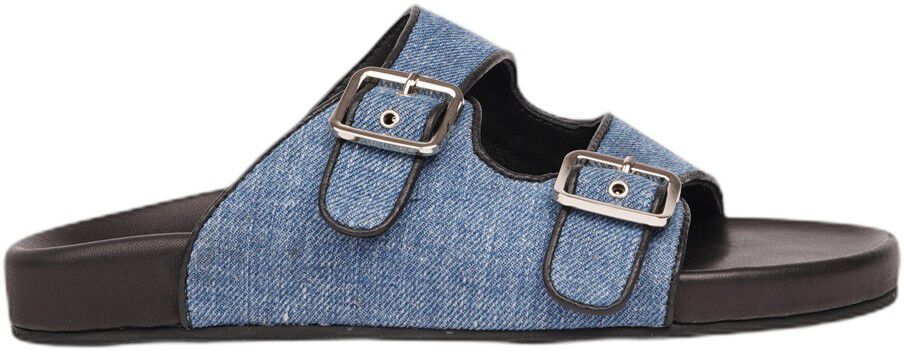 LAMIA - DENIM SANDAL WITH LEATHER EDGES