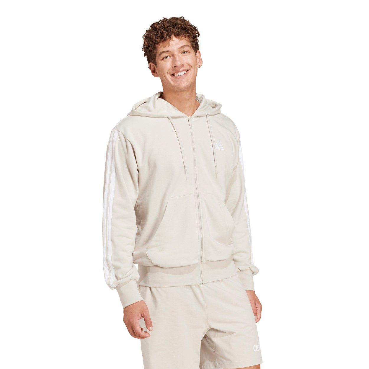 Essentials 3-Stripes Full Zip H&aelig;ttetr&oslash;je