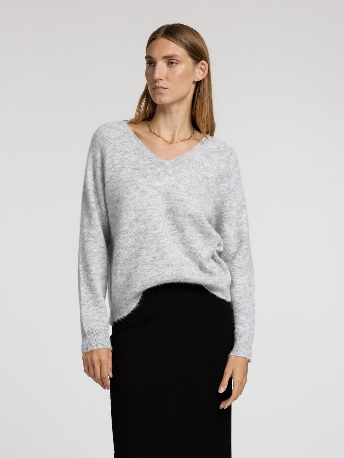 SLFLULU NEW LS KNIT V-NECK B NOOS