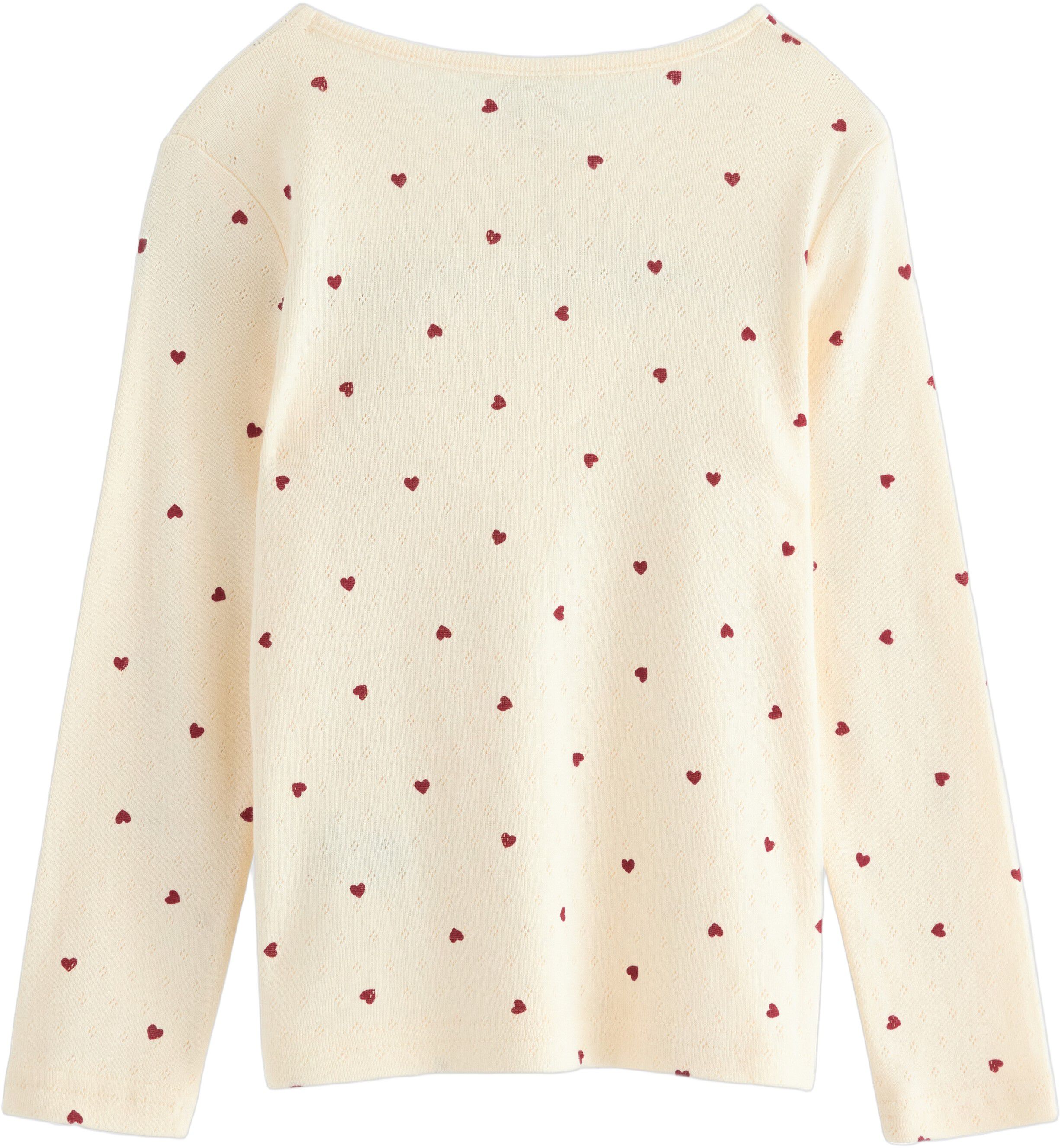Long-sleeved top in soft cotton wit