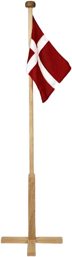 Luksus Egetr&aelig;s Flagstang med Dannebrog