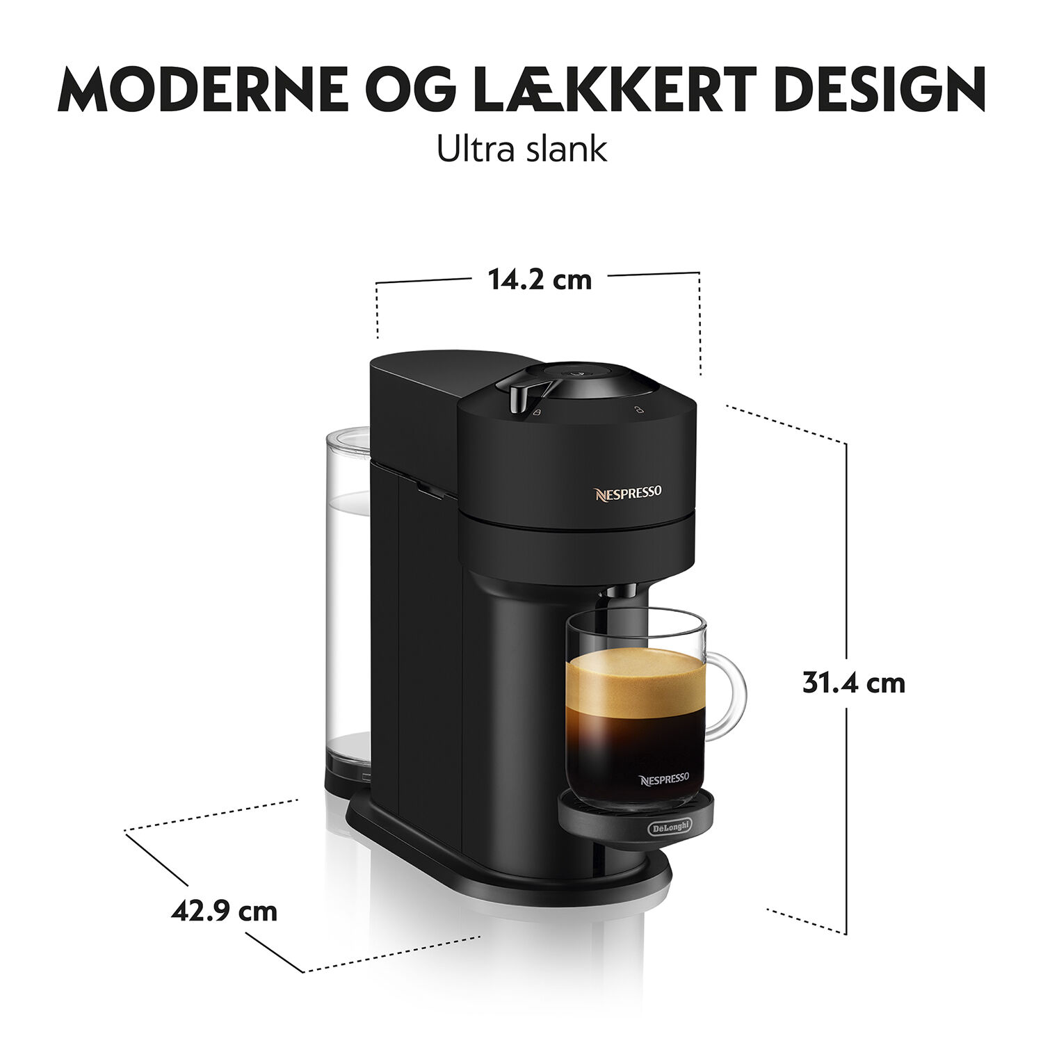 Nespresso Vertuo Next kaffemaskine fra De'Longhi&reg;, Matt Blac