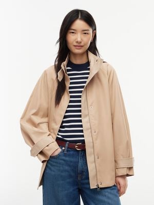 Flag Jacquard Twill Relaxed Cape Coat