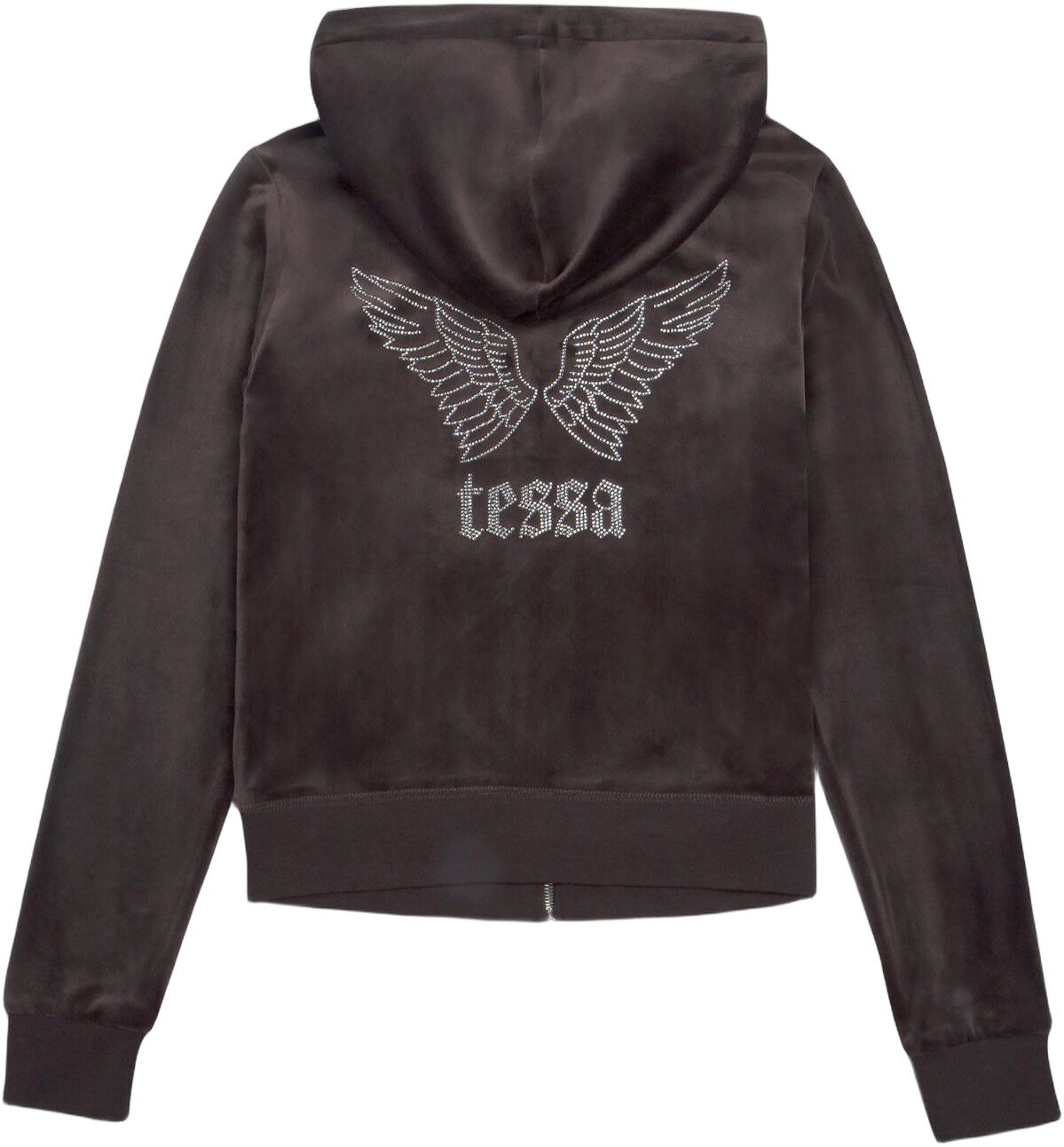 Tessa x Juicy - velour hoodie m. diamanter